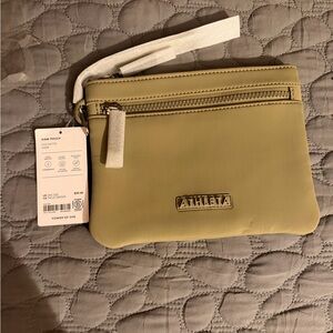 Athleta Olive Green Wristlet Pouch. NWT.